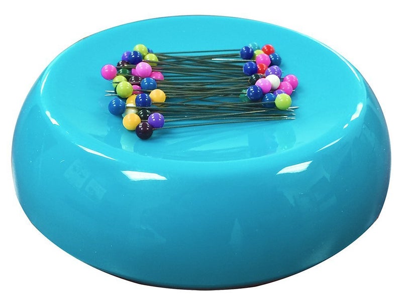Grabbit Magnetic Sewing Pincushion with 50 Plastic Head Pins â€“ Magnet Pin Organizer for Quilting, Embroidery, Needles, Bobby Pins, & Craft Storage, Teal - Image 1